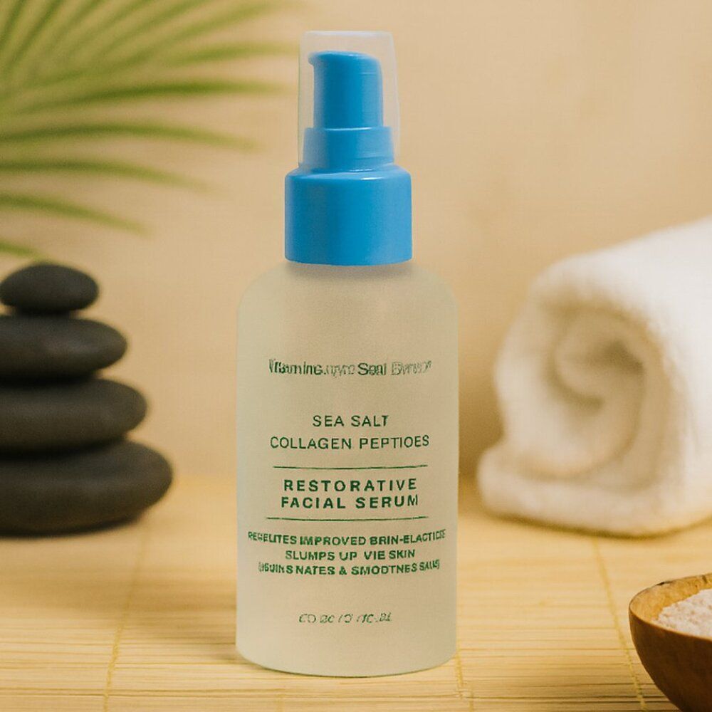 NWOB Vitamins Sea Restorative Facial Serum Sea Salt + Collagen Peptides 2 fl oz